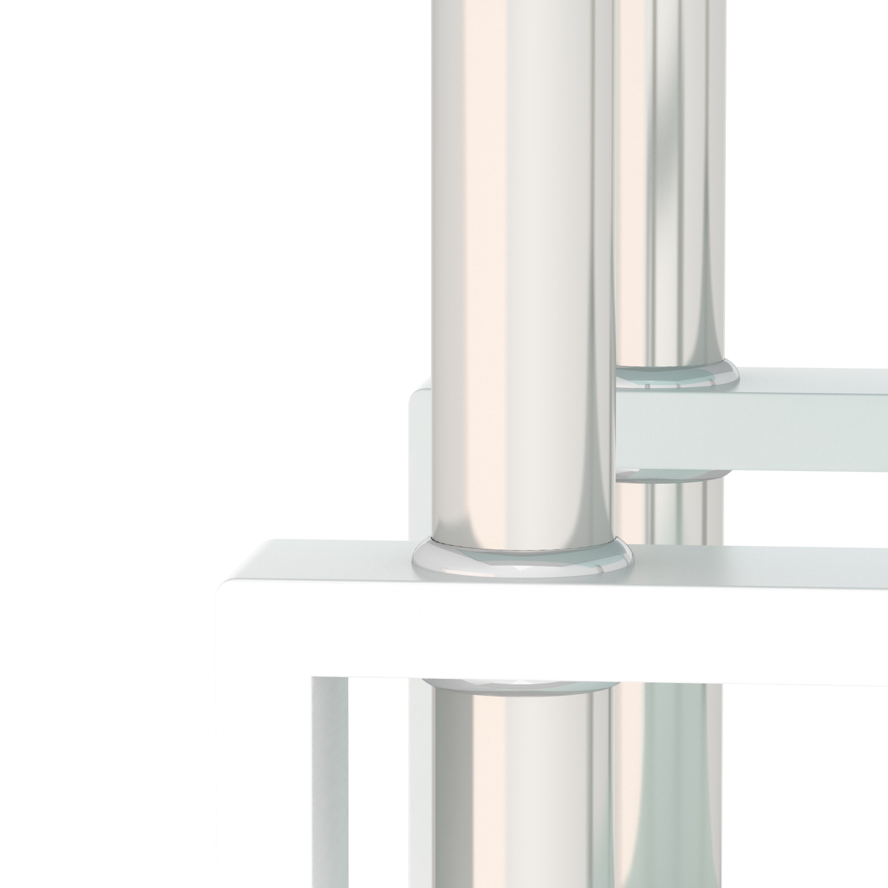 Set of 2, Modern Tempered Glass Coffee Table (White)