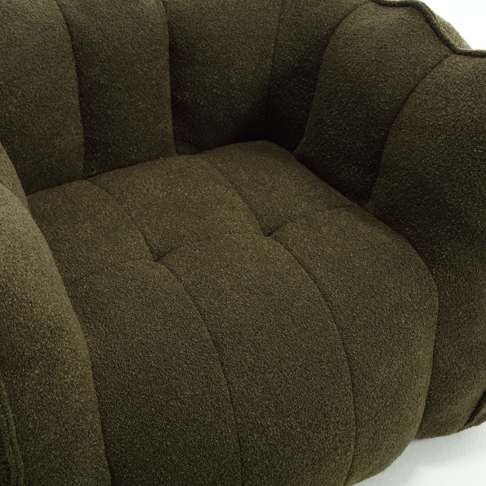 Plush Foam Lounger w/ Ottoman (Olive Green)