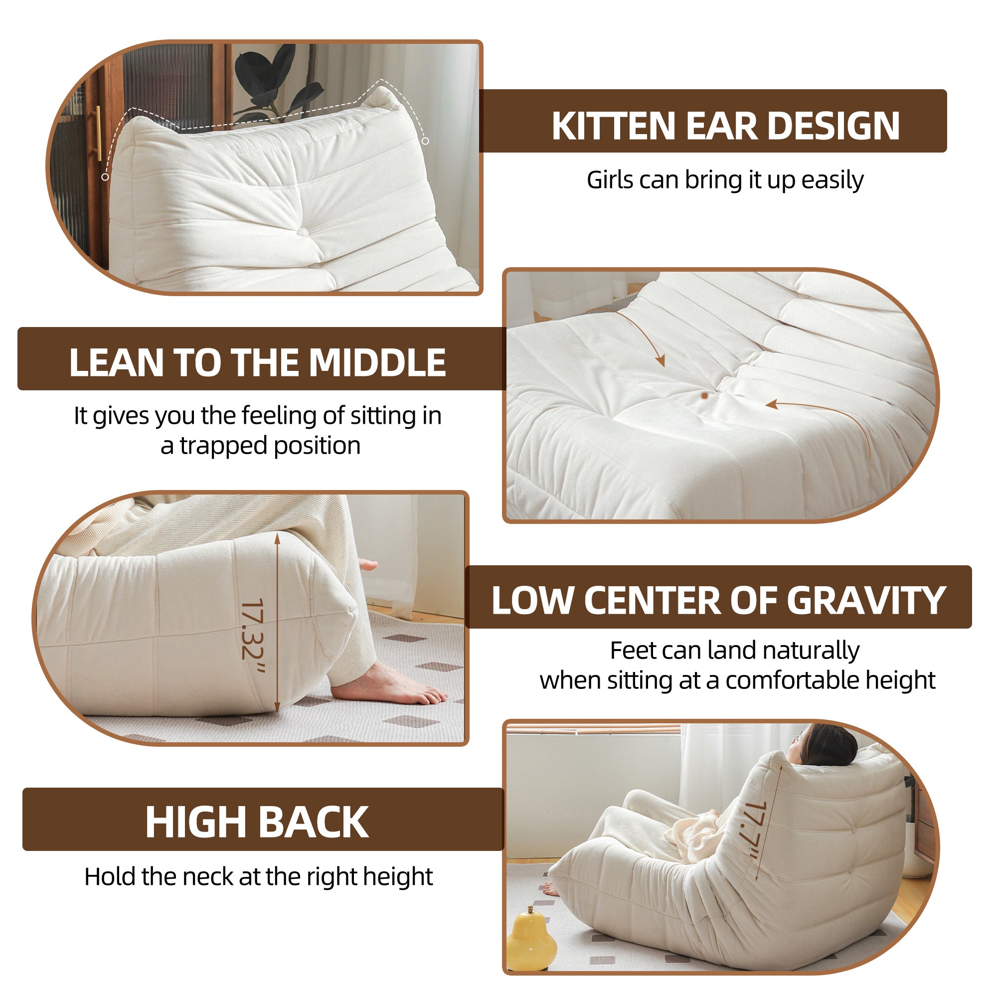 No Installation Bean Bag Lounge Chair