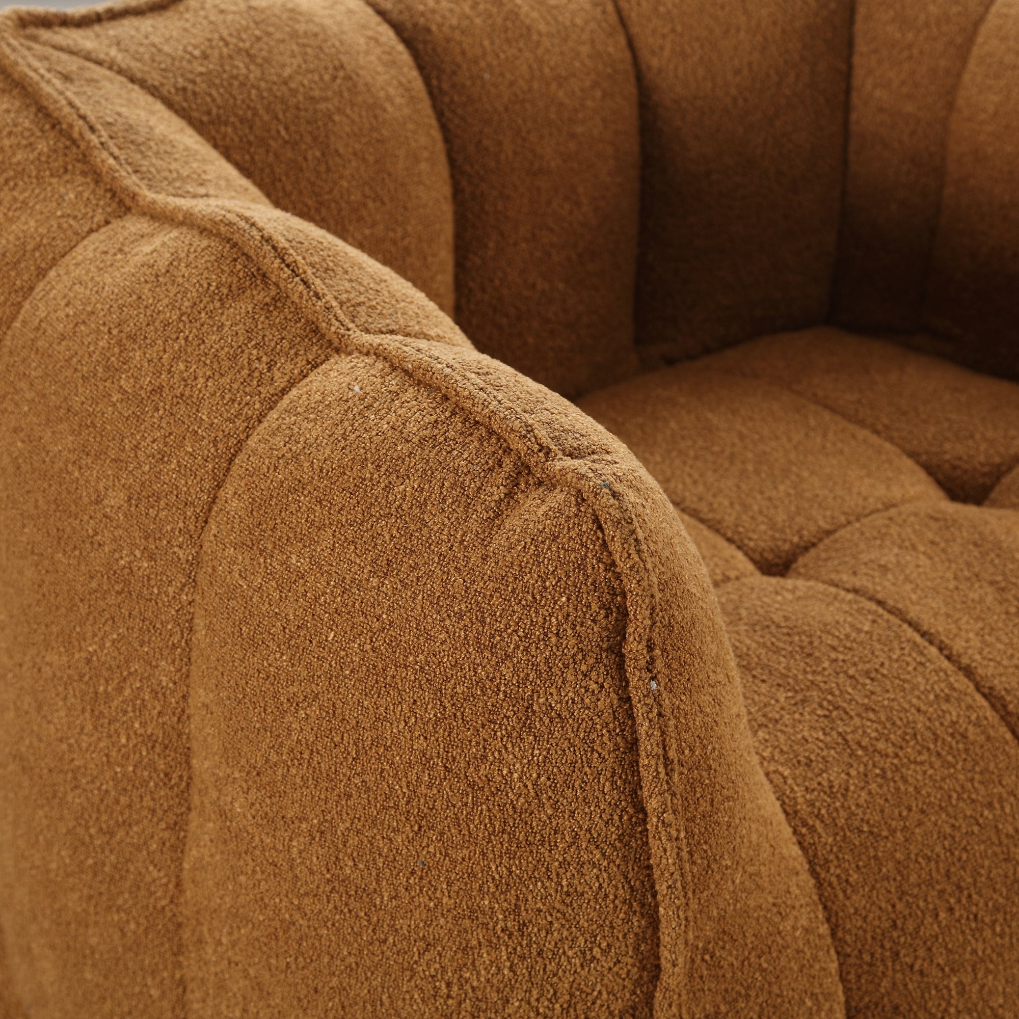 Plush Foam Lounger w/ Ottoman (Khaki)