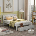Full Size Platform Bed w/ Under-bed Drawers (White)