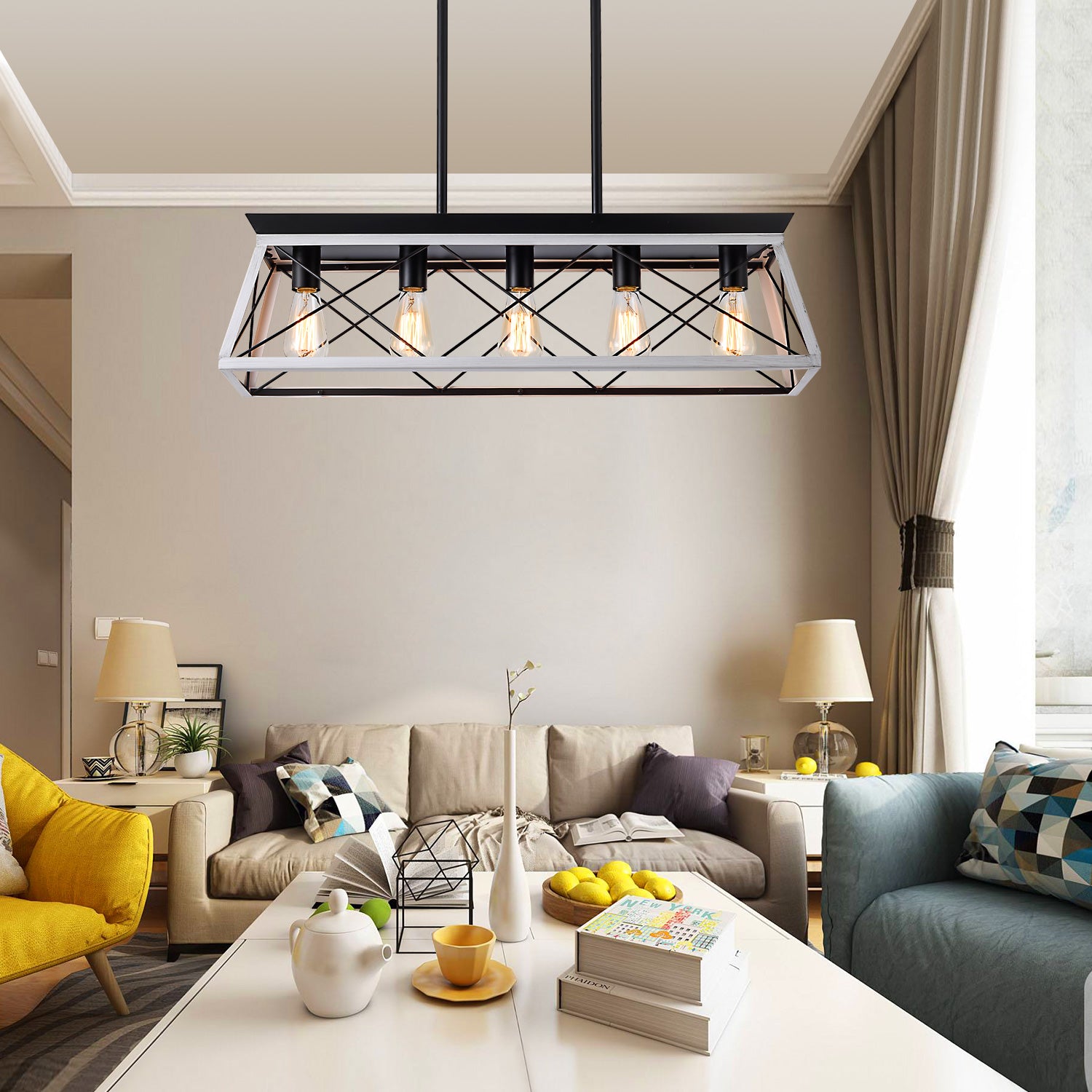 Meridian Forge Pendant - White (No Bulbs)