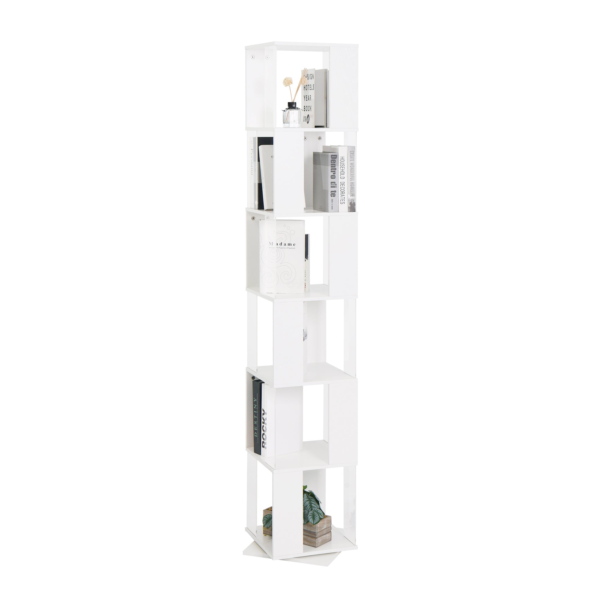 6-layer Rotating Bookshelf