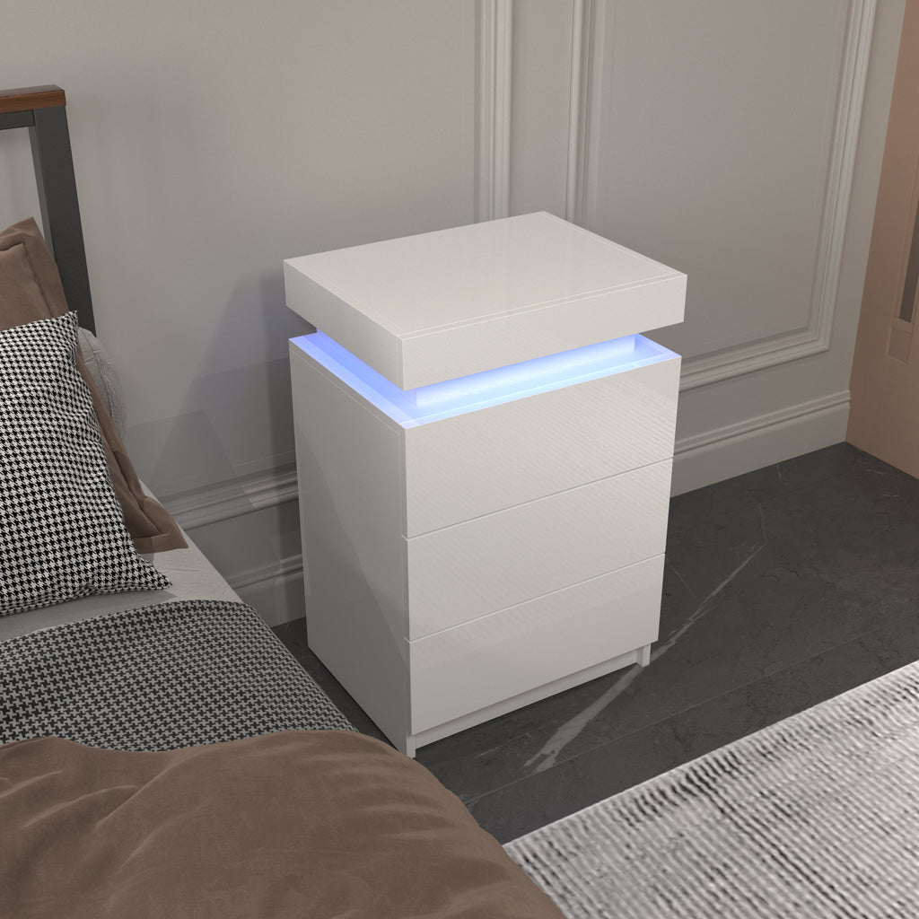 Modern Multi-Colour LED Night Table (White)