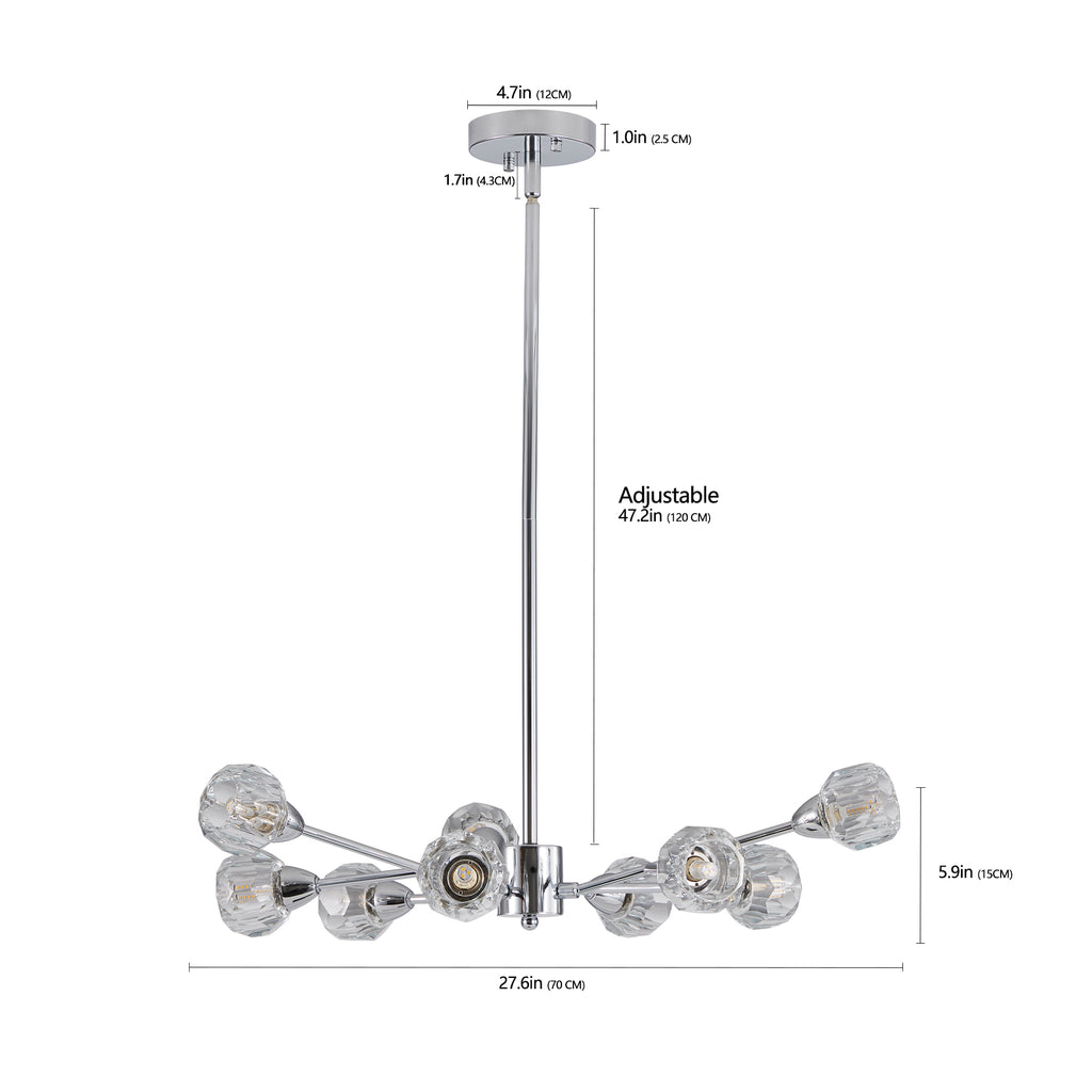 Crystal Chrome Chandelier