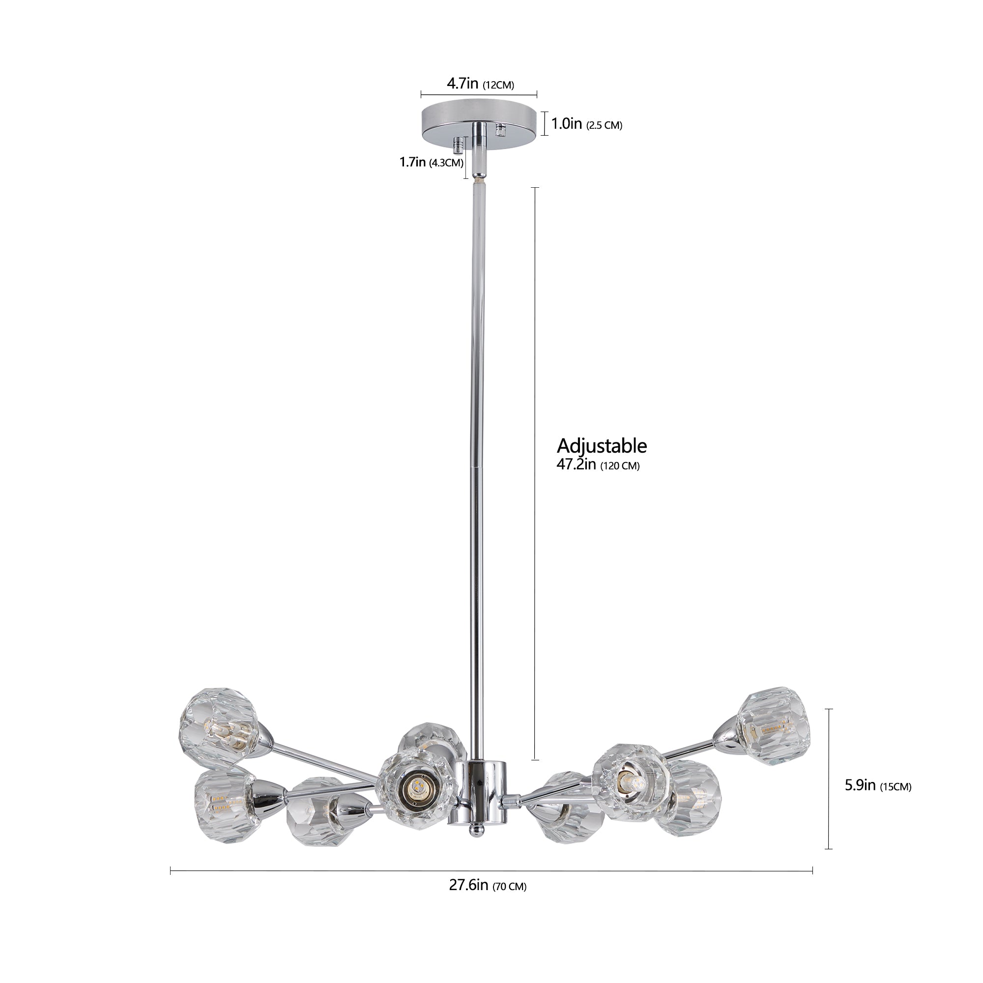 Crystal Chrome Chandelier