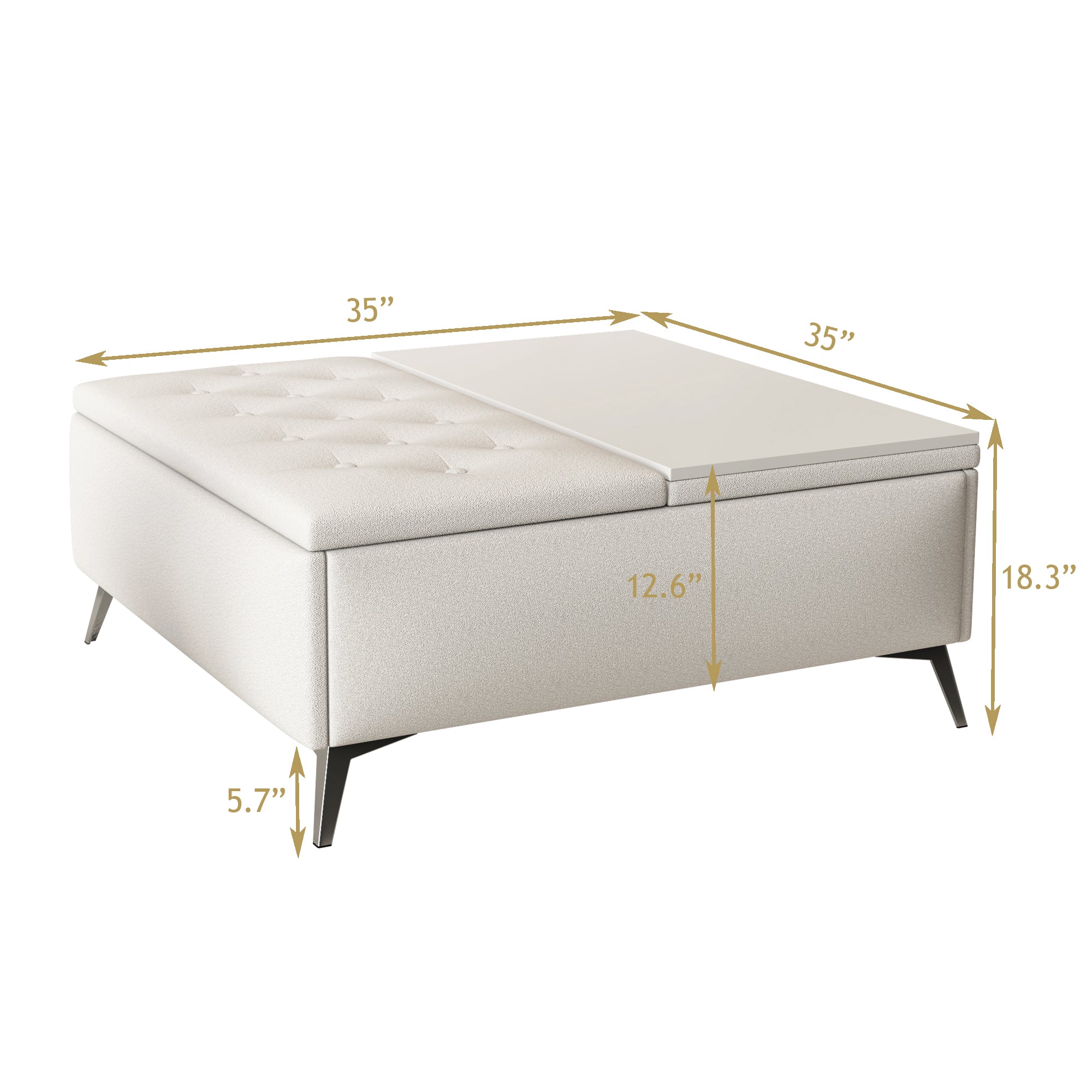 35 inch Square Storage Bench/Coffee Table