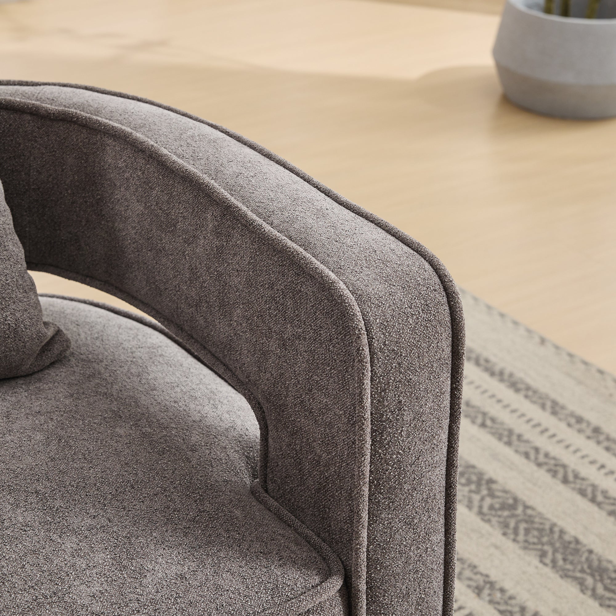 Swivel Accent Open Back Chair (Charcoal)