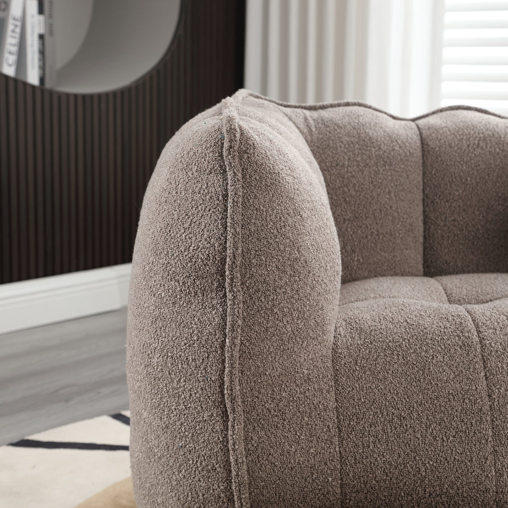 Plush Foam Lounger w/ Ottoman (Coffee)