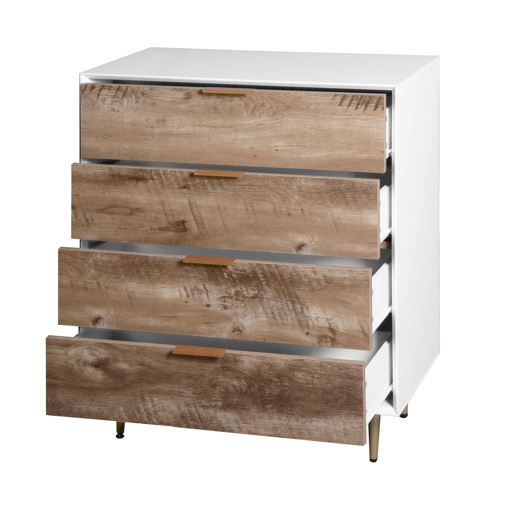 Tall 4 Drawer Dresser Chest - Wooden
