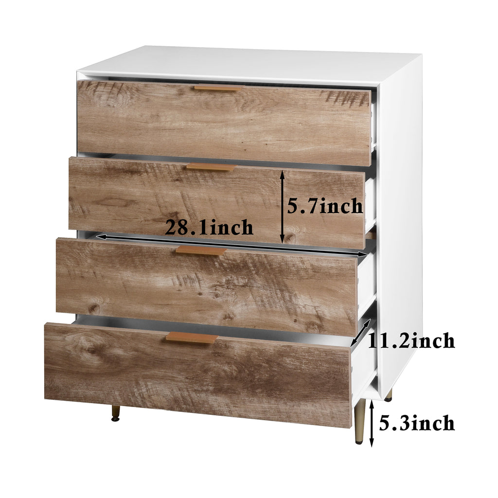 Tall 4 Drawer Dresser Chest - Wooden
