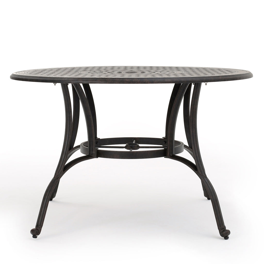 Outdoor Cast Aluminum Dining Table (Bronze)