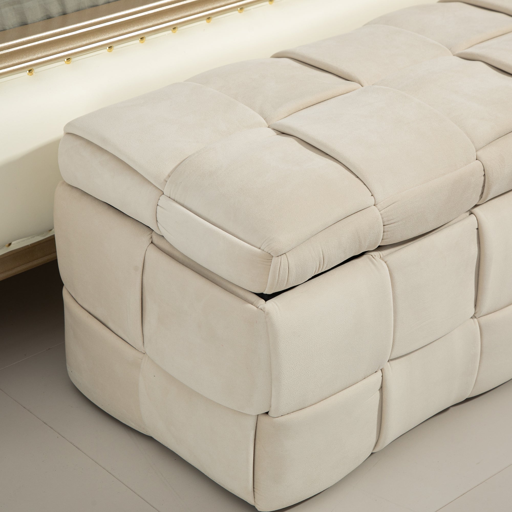 COOLMOR Ottoman chair w/ Storage (beige)