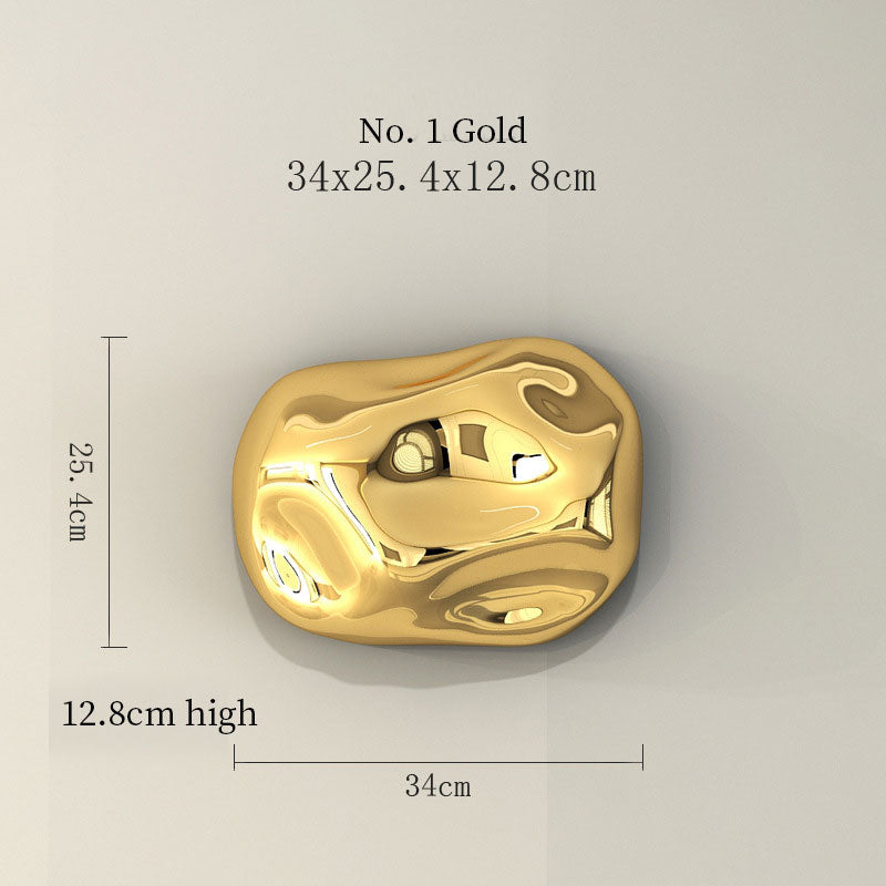 Abstract 3D Stone Wall Sculpture – Electroplated Rock