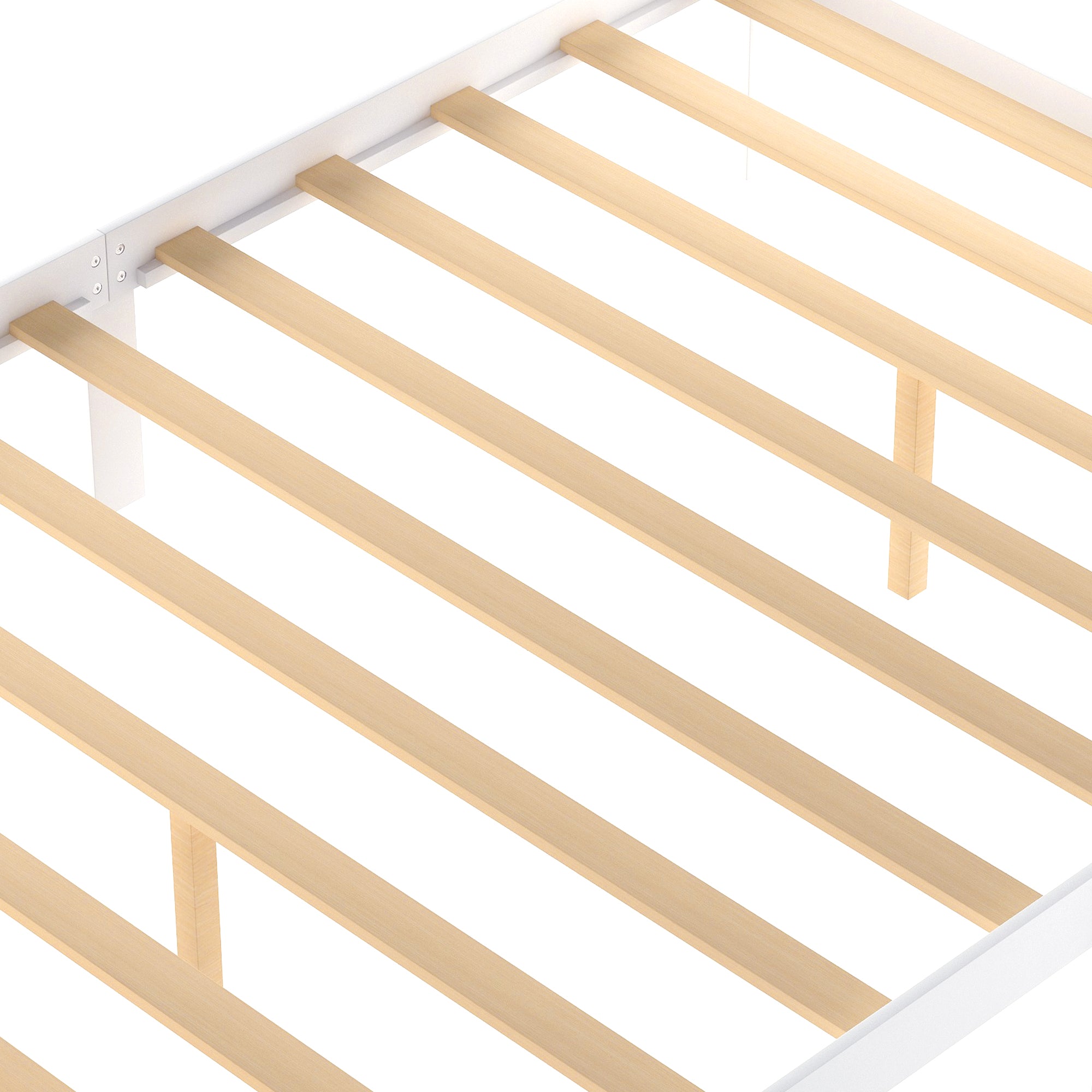 Full Size Platform Bed w/ Under-bed Drawers (White)