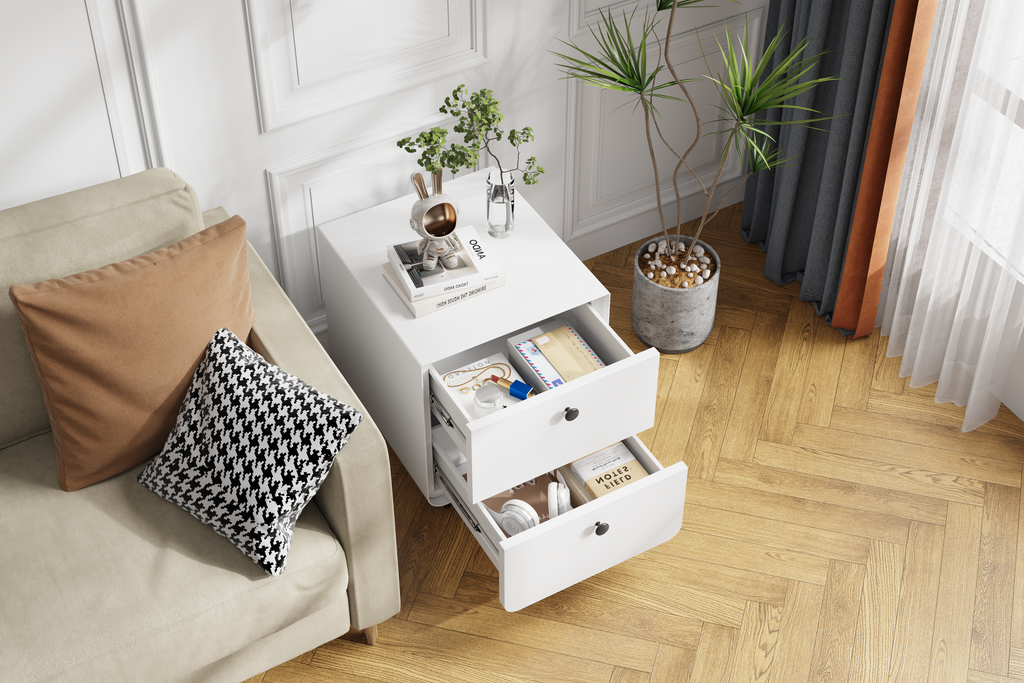 Contemporary Night Stand (White)