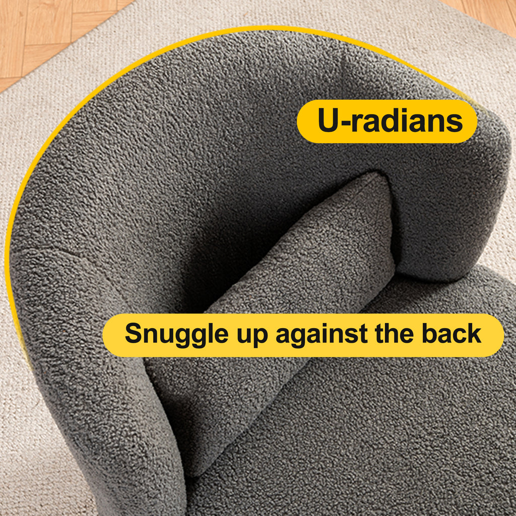 Plush Swivel Accent Chair (Gray)