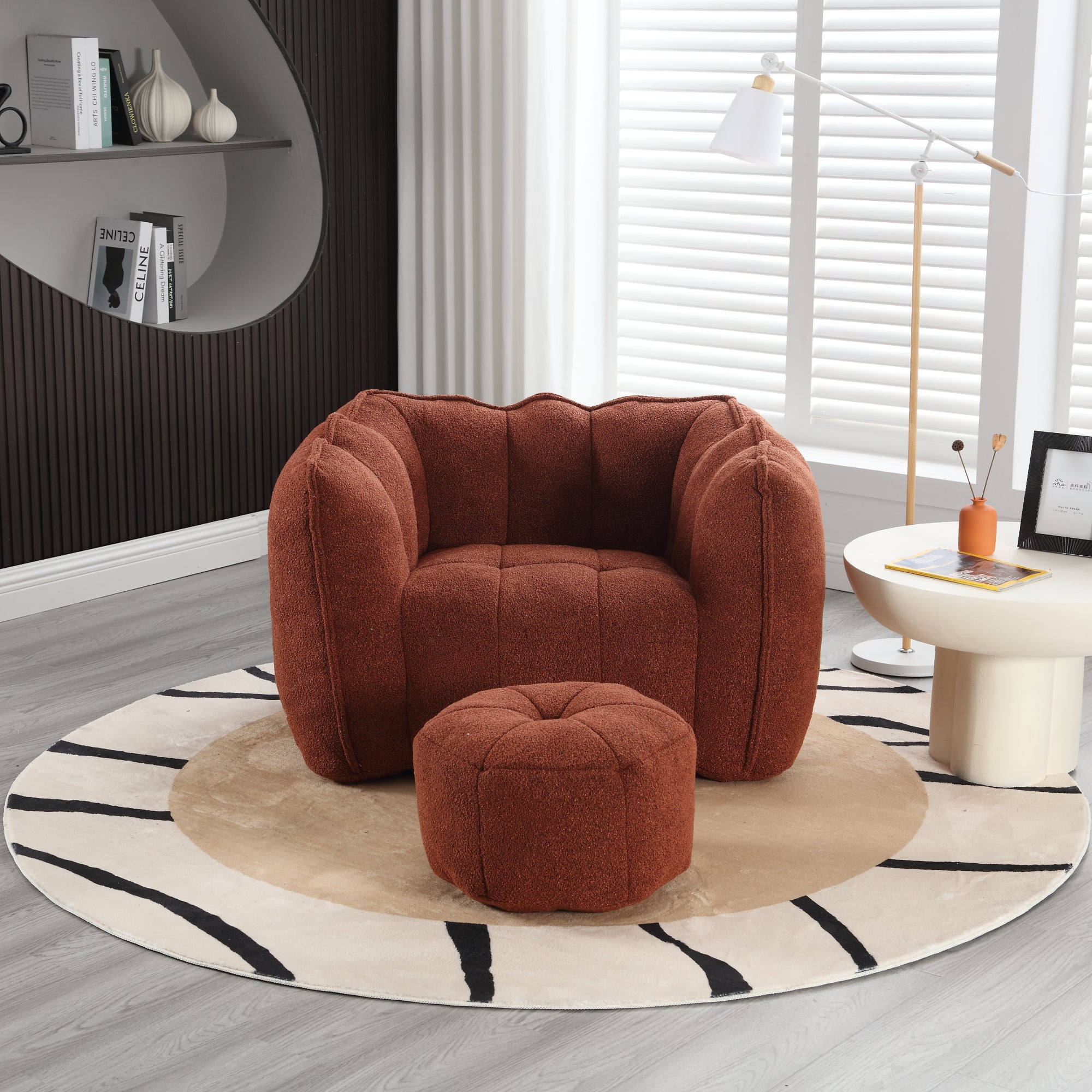 Plush Foam Lounger w/ Ottoman