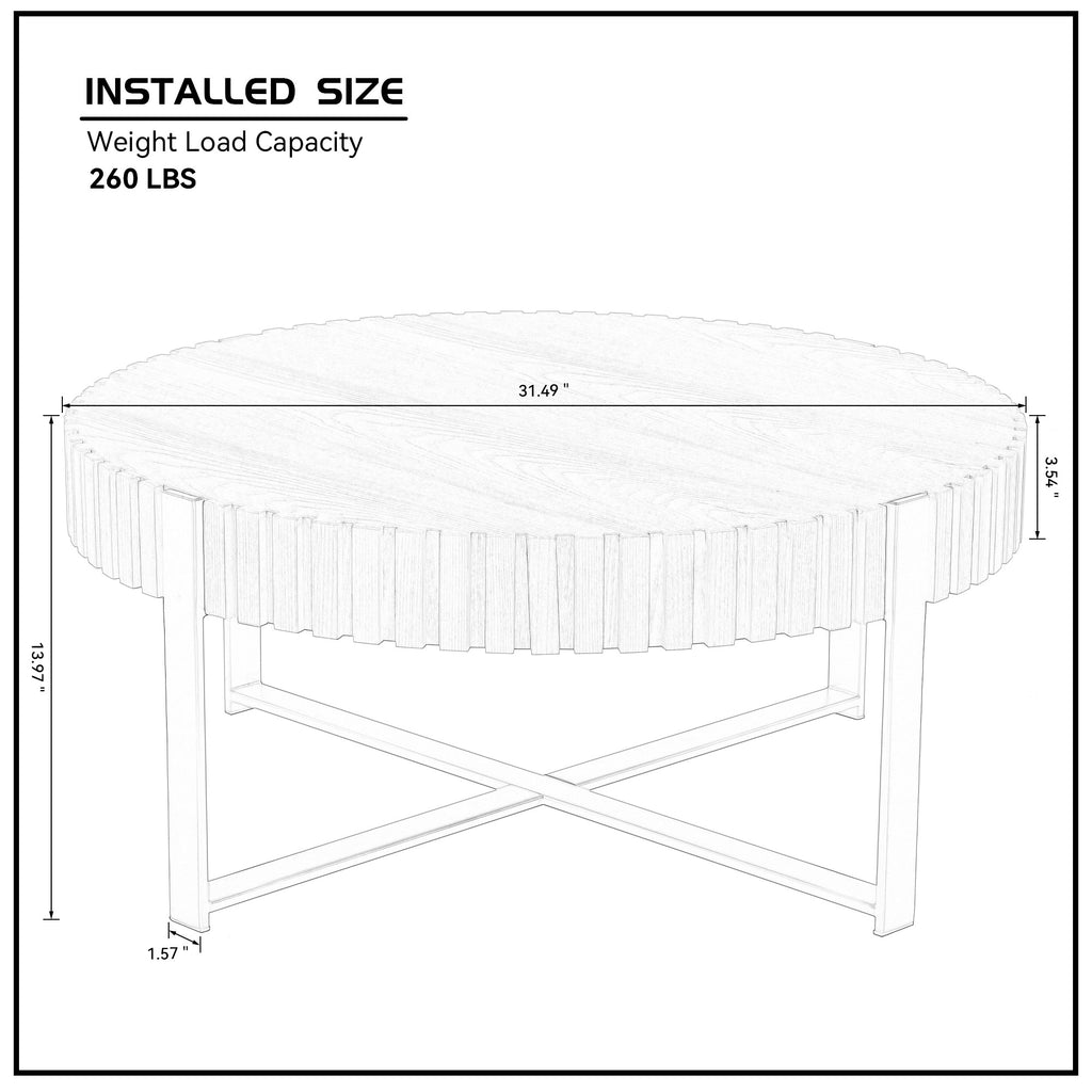 Modern Handcraft Drum Coffee Table (Black)