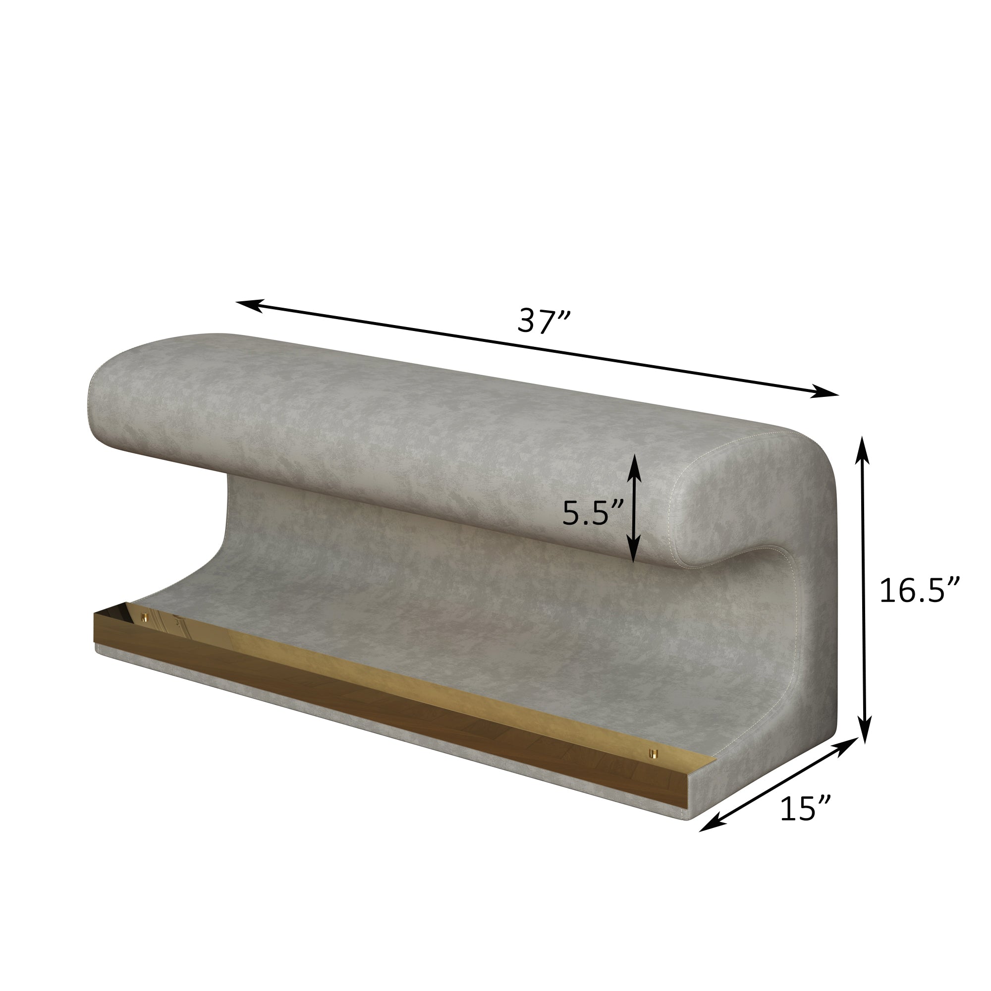 Entryway Bench Leather Ottoman w/ LED Sensor Light (Gray)