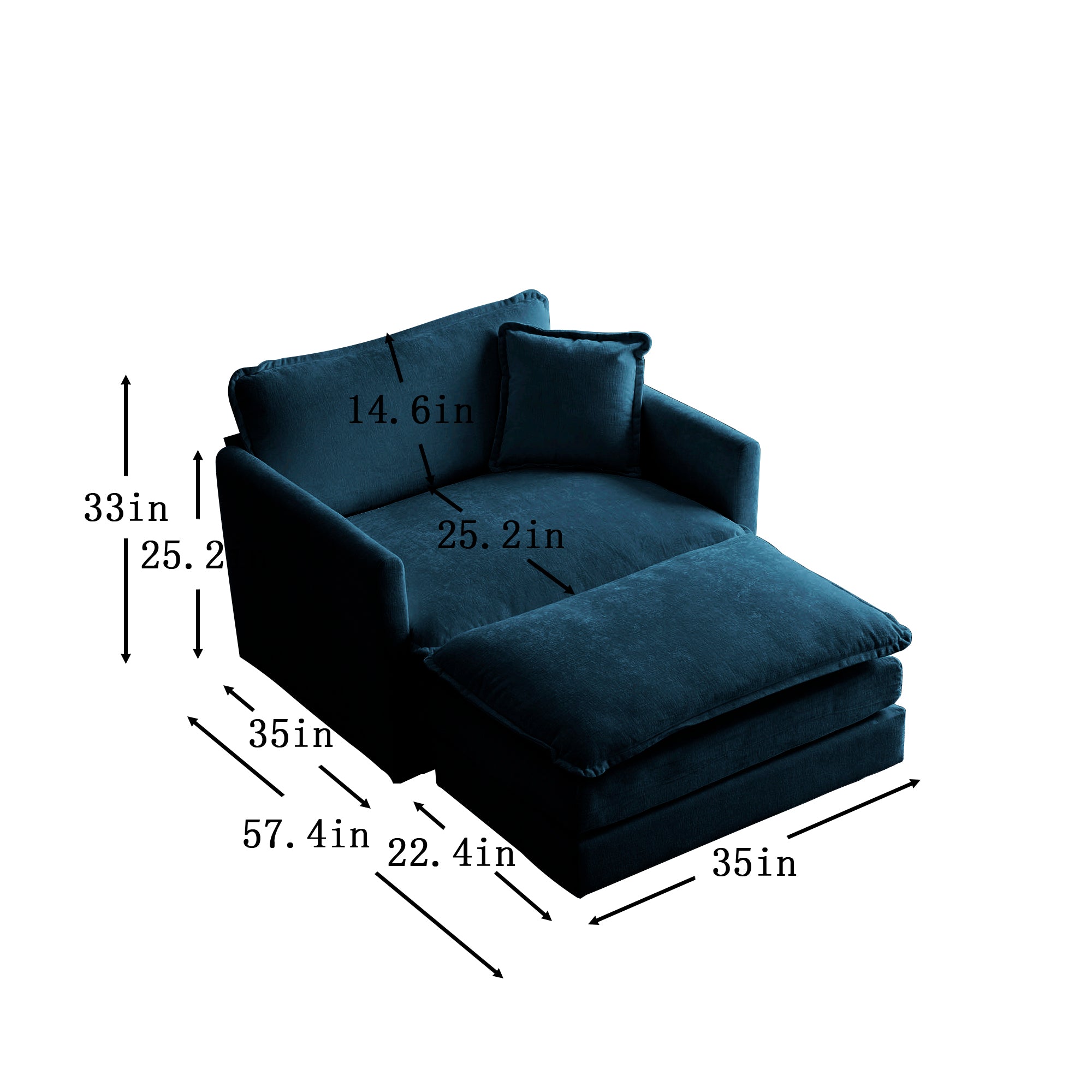 Modern Accent Chair w/ Ottoman