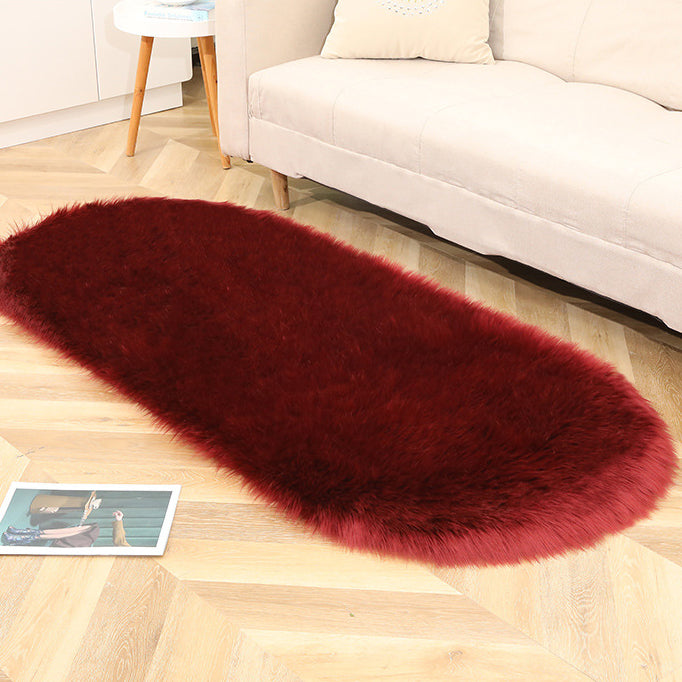 Chic Oval Plush Carpet, Window Mat