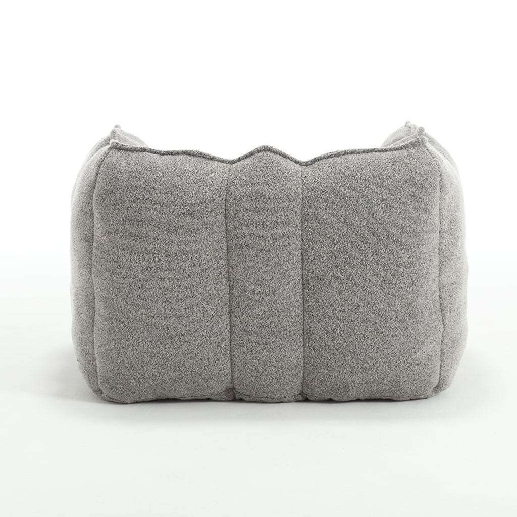 Plush Foam Lounger w/ Ottoman (Gray)