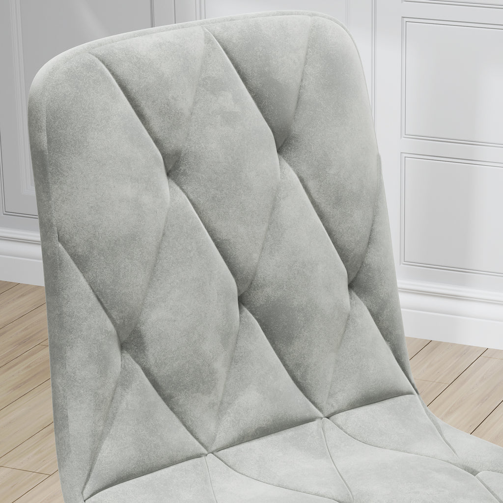 Sleek Velvet Dining Chairs - Set of 4 (Gray)
