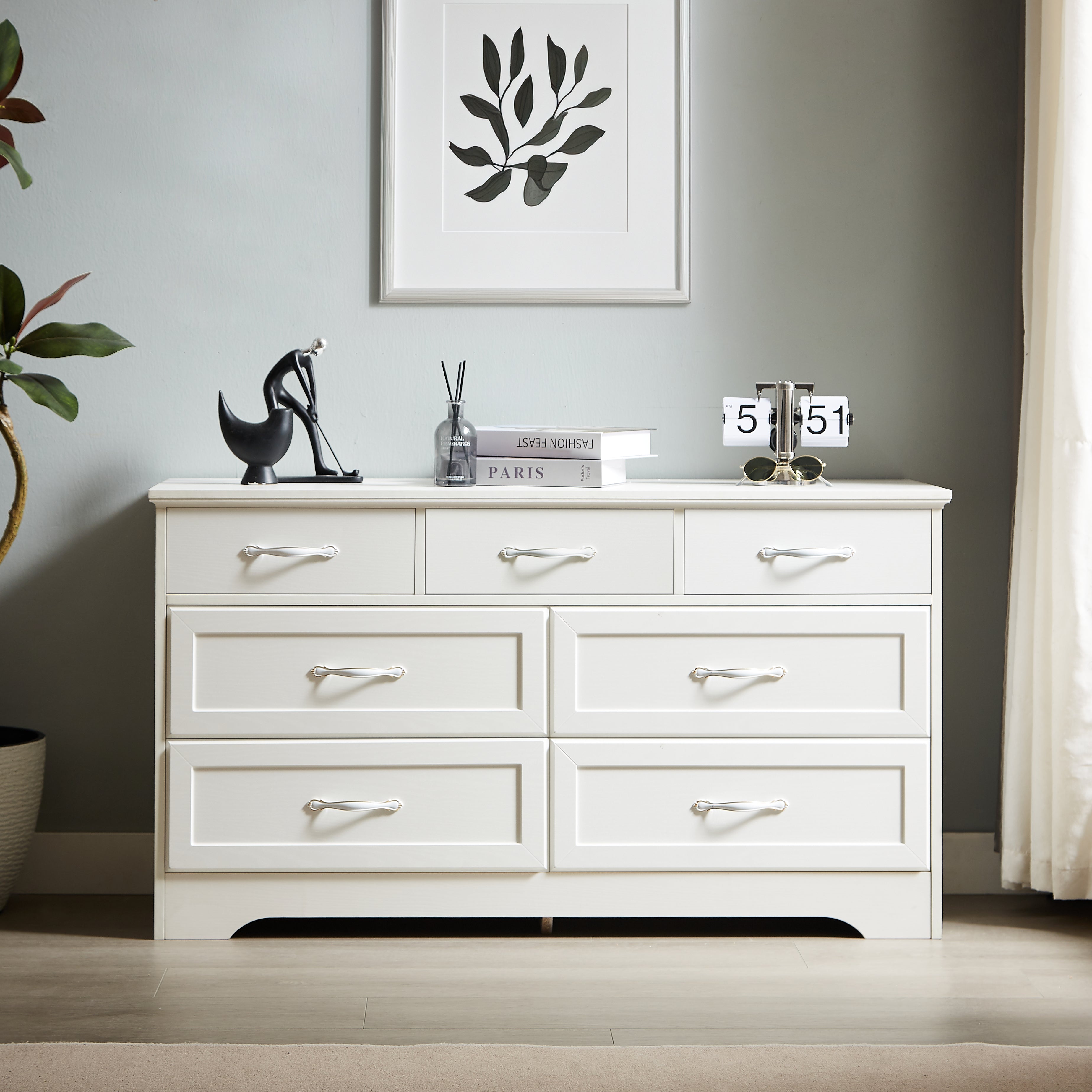 Chic 7 Drawers w/ Chest (White)