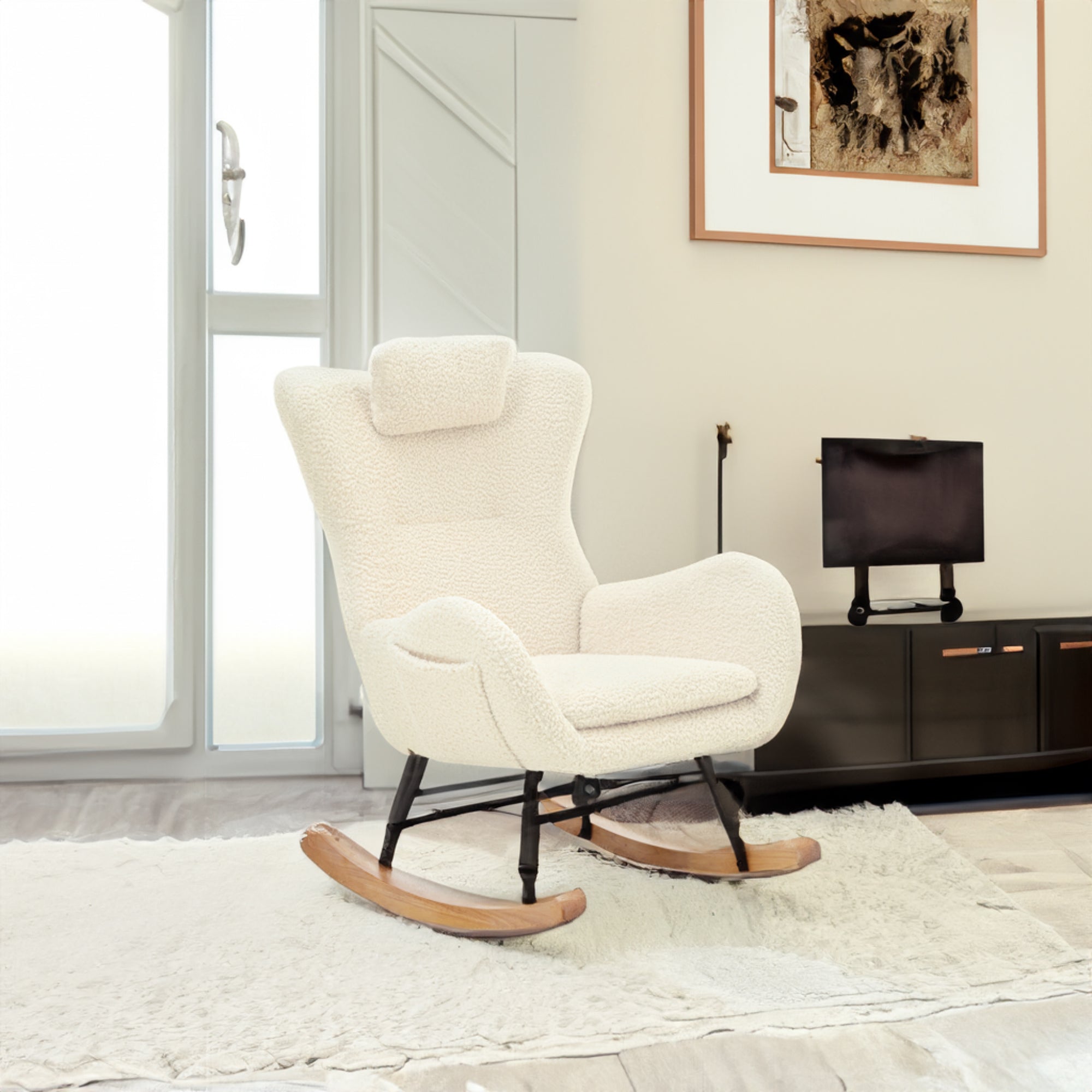 Cashmere Rocking Chair (Beige)