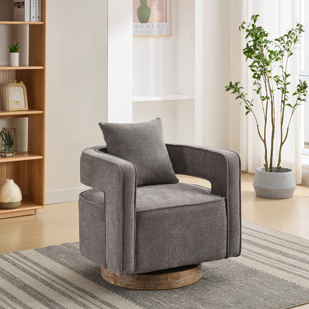 Swivel Accent Open Back Chair (Charcoal)