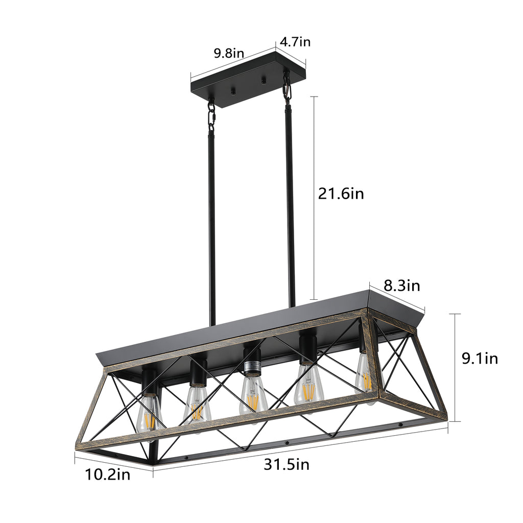 Meridian Forge Pendant - Brown (No Bulbs)
