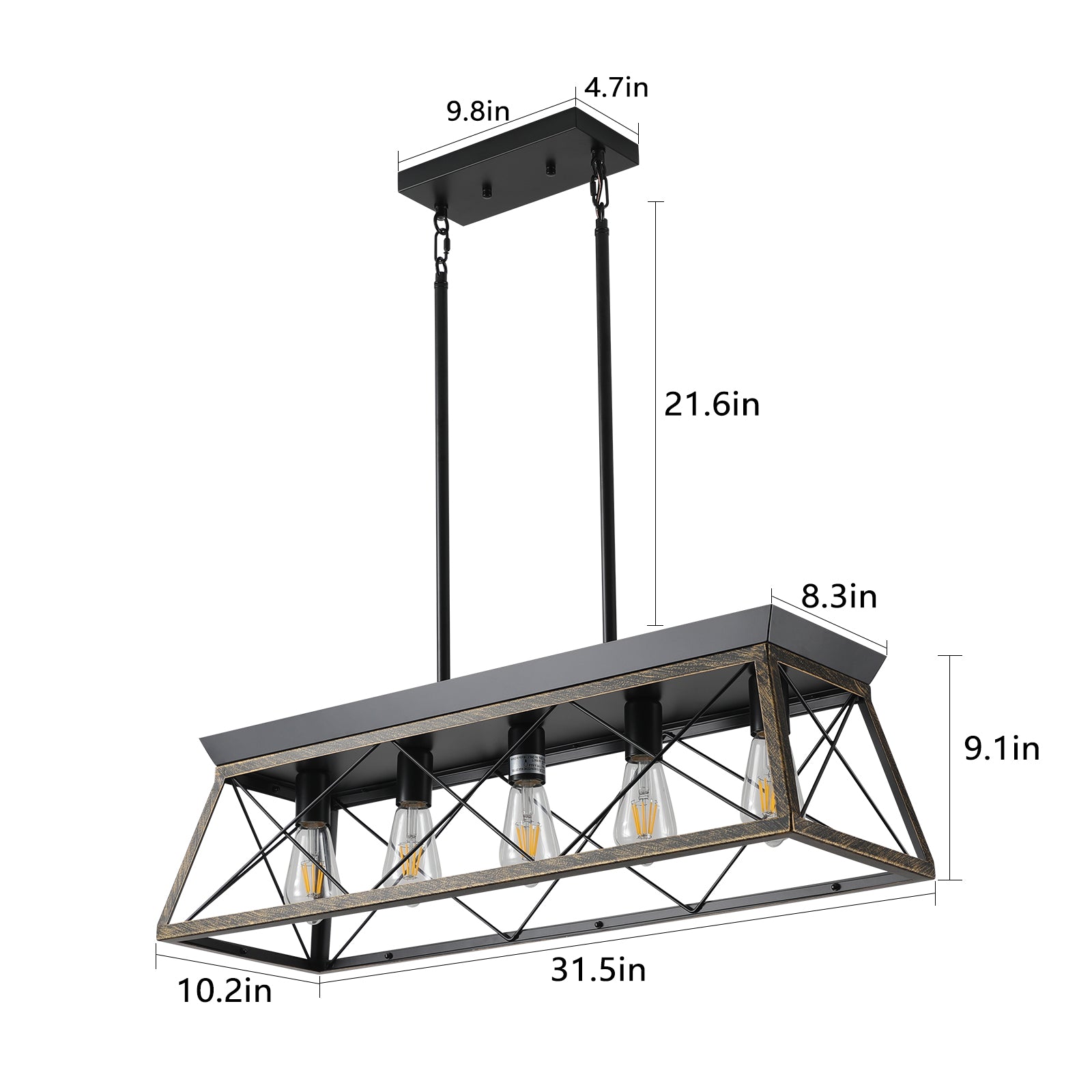 Meridian Forge Pendant - Brown (No Bulbs)