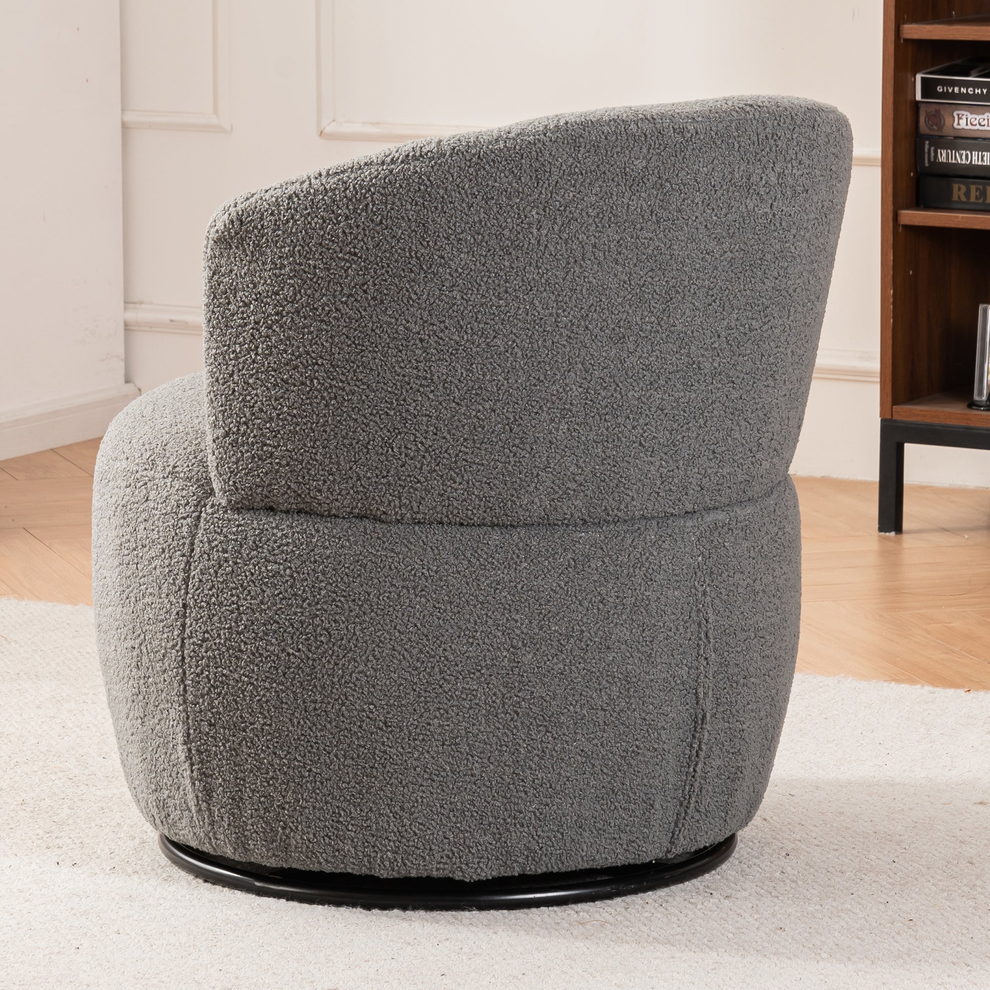 Plush Swivel Accent Chair (Gray)