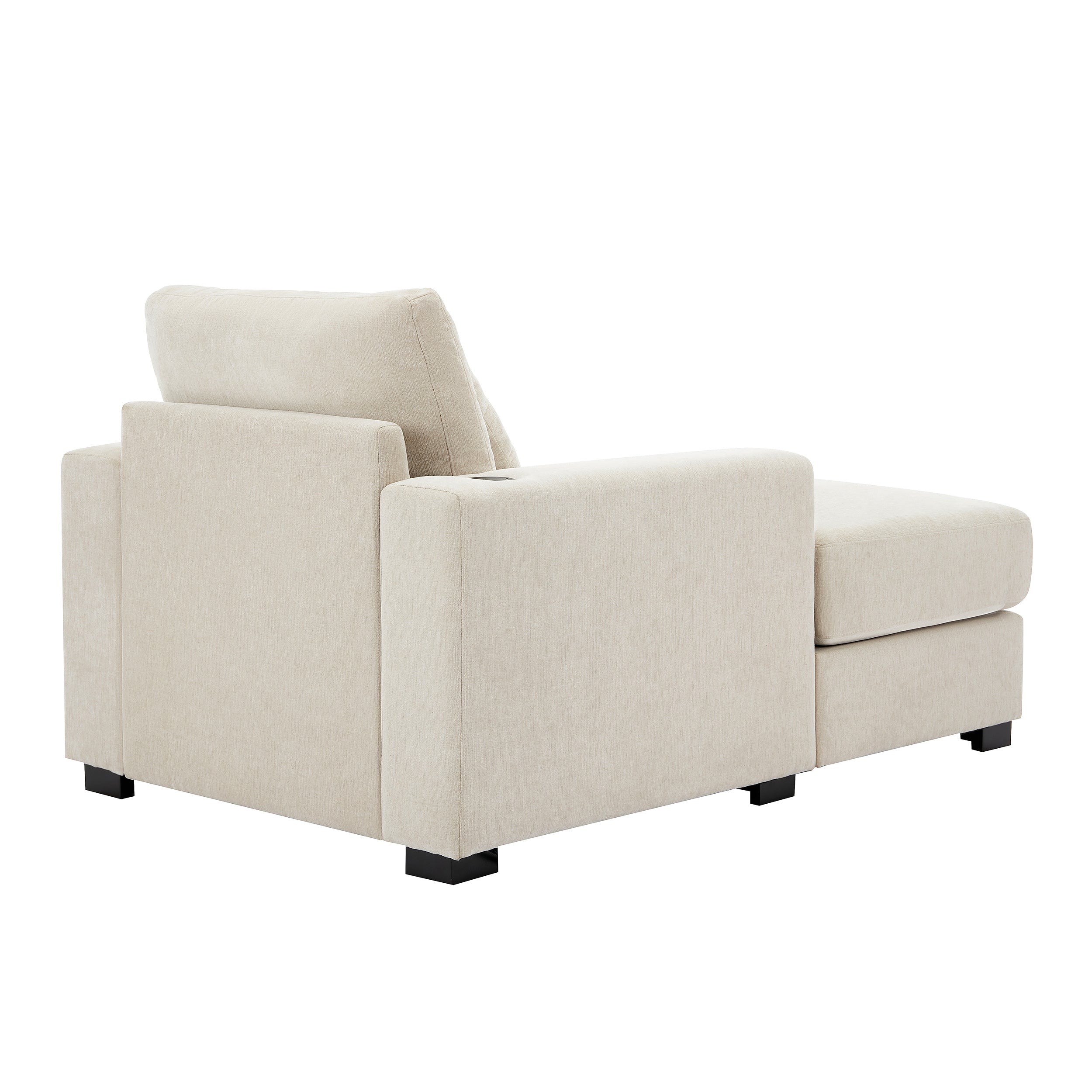 Oversized Chenille Chaise Lounger (Cream)