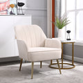 Modern Mid Century Velvet Sherpa Armchair (BEIGE)