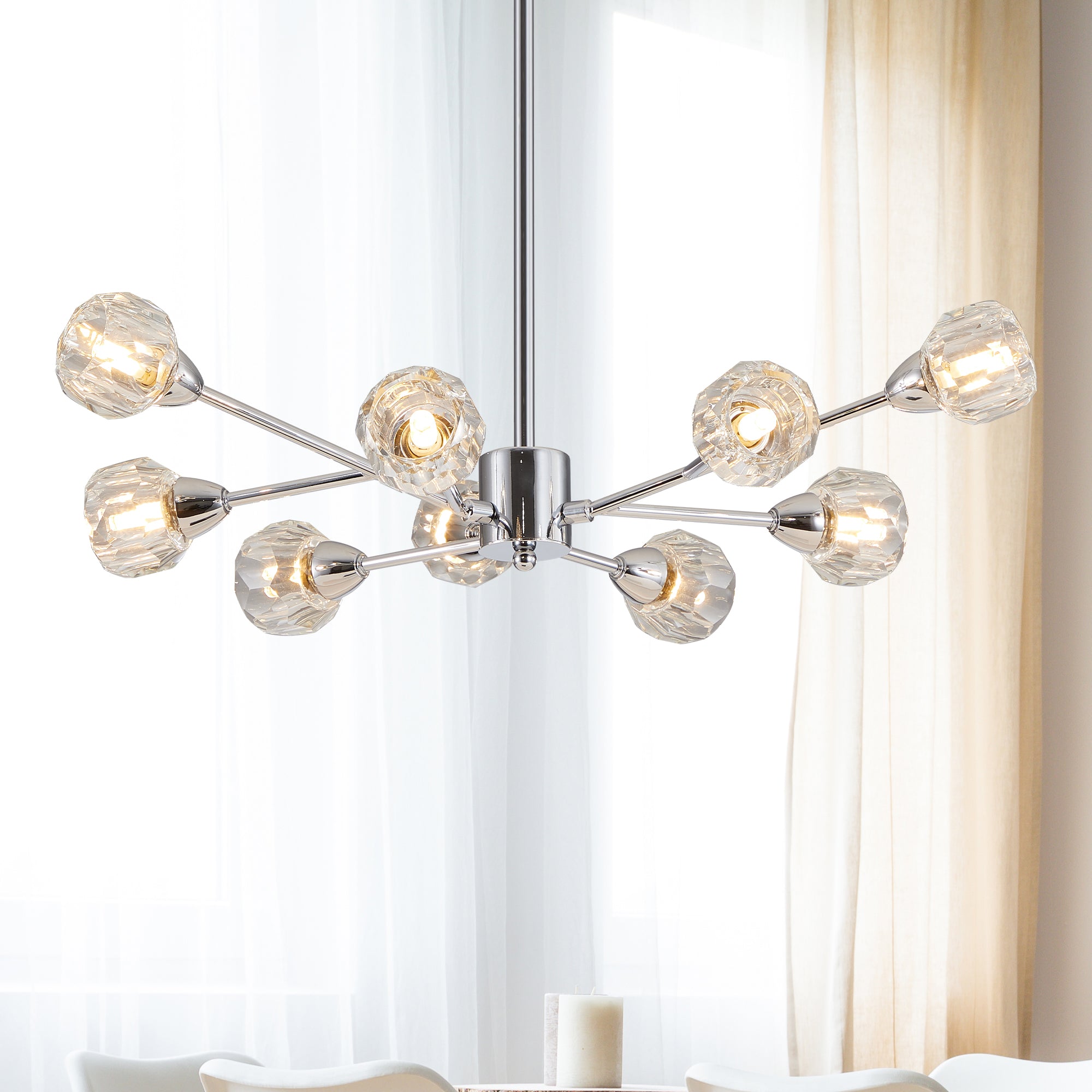 Crystal Chrome Chandelier
