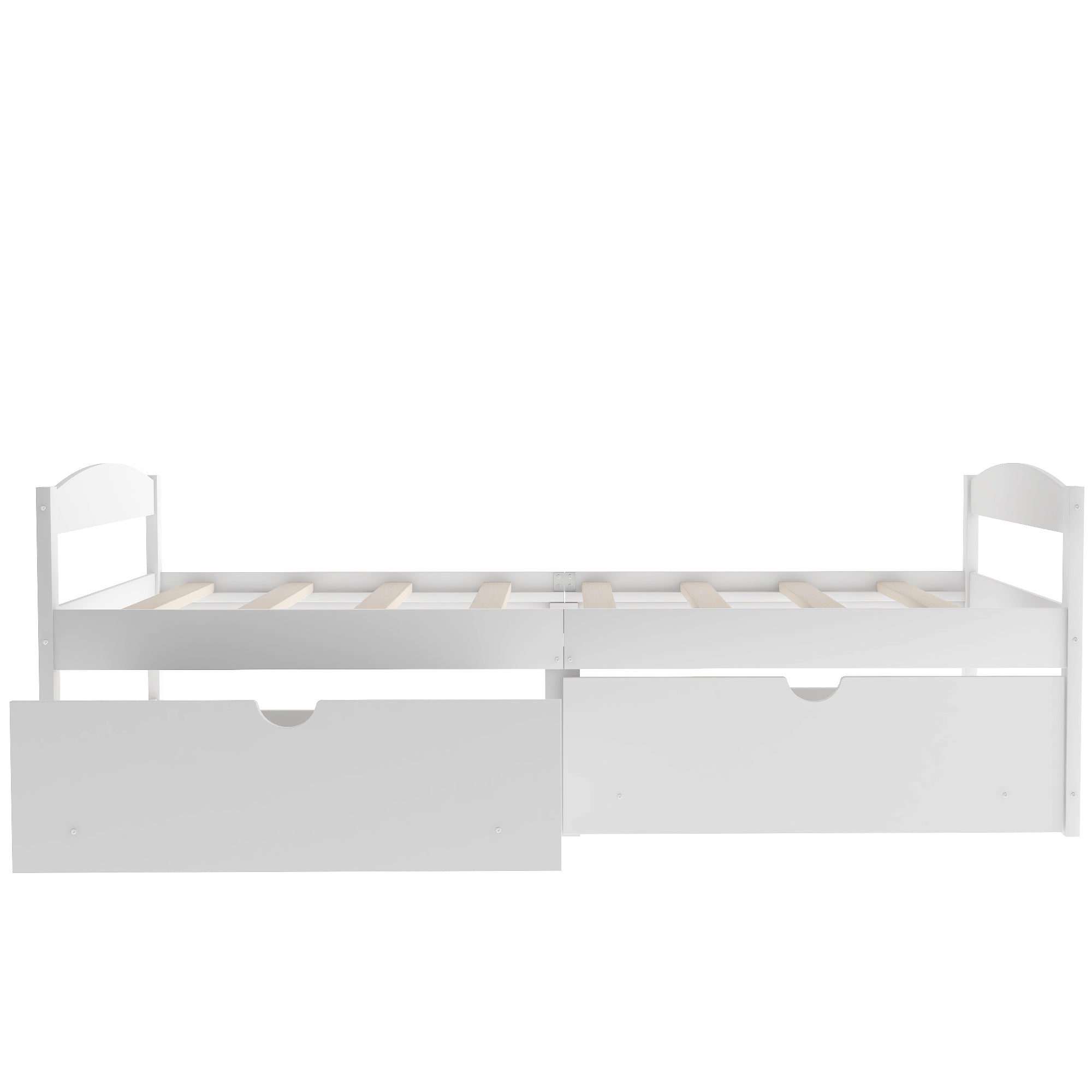 Twin size platform bed w/ two drawers (White)