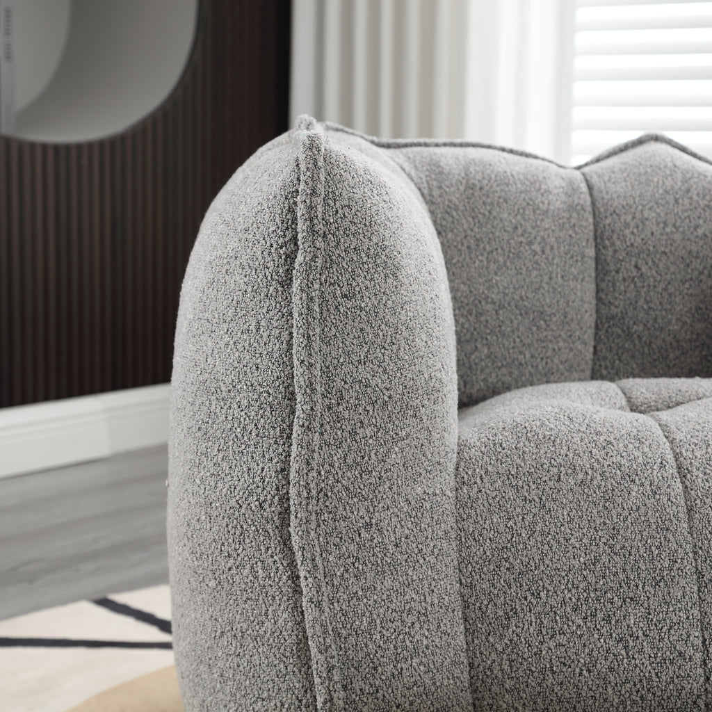 Plush Foam Lounger w/ Ottoman (Gray)