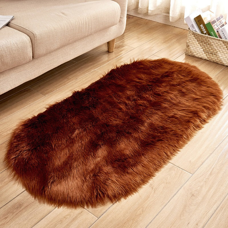 Chic Oval Plush Carpet, Window Mat