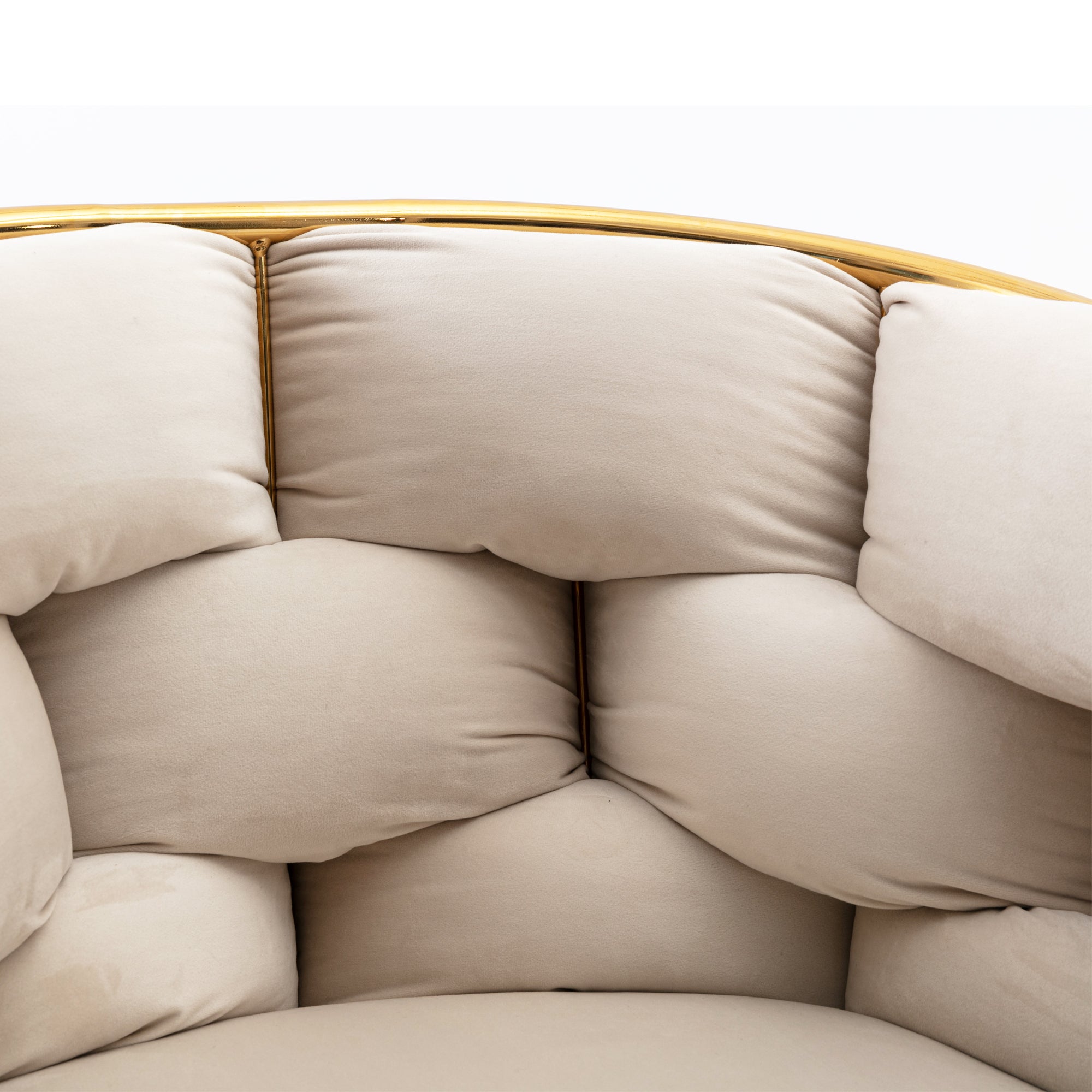 Luxury velvet single sofa bedroom chair (Beige)