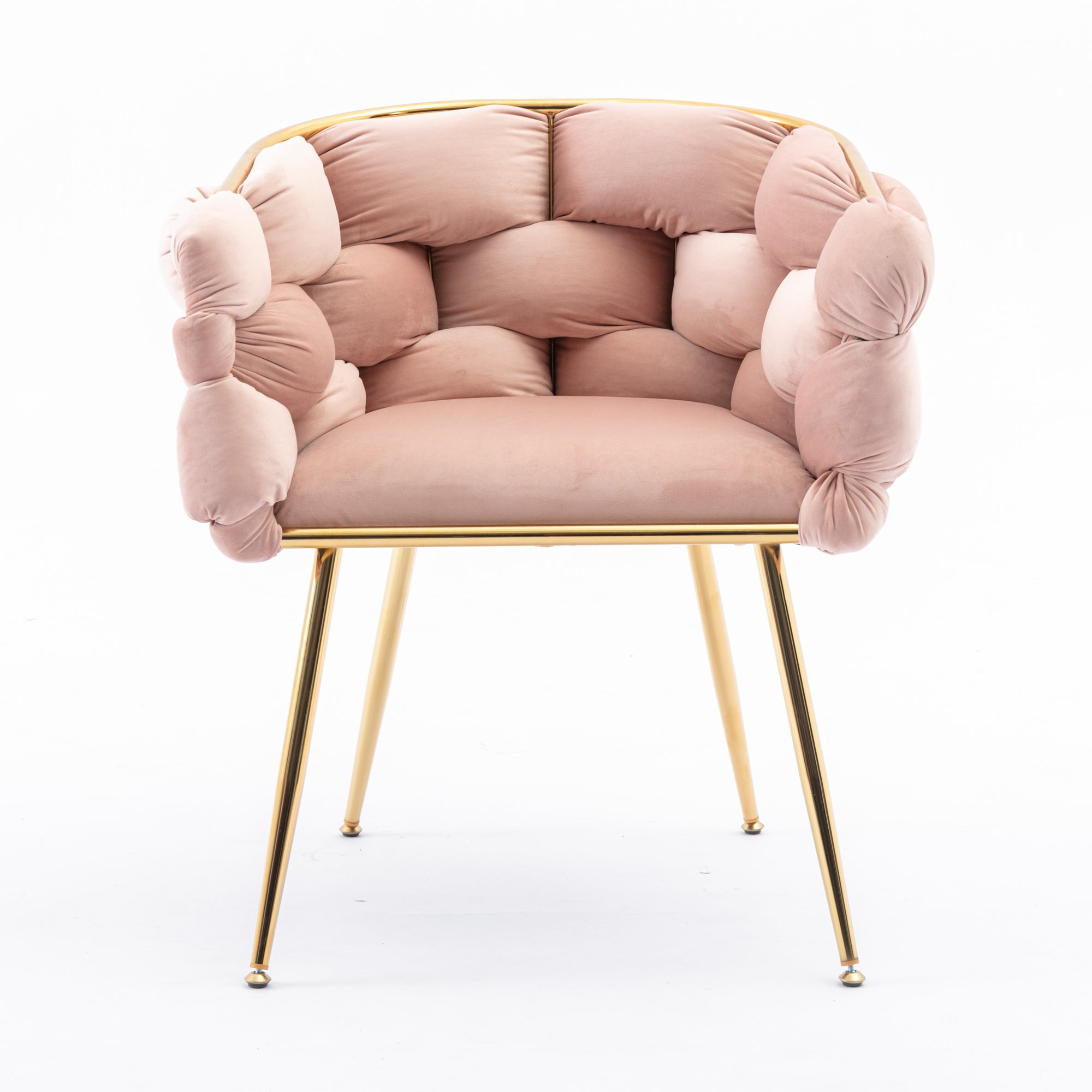 Set of 2 Luxury velvet single sofa bedroom chair (Pink)