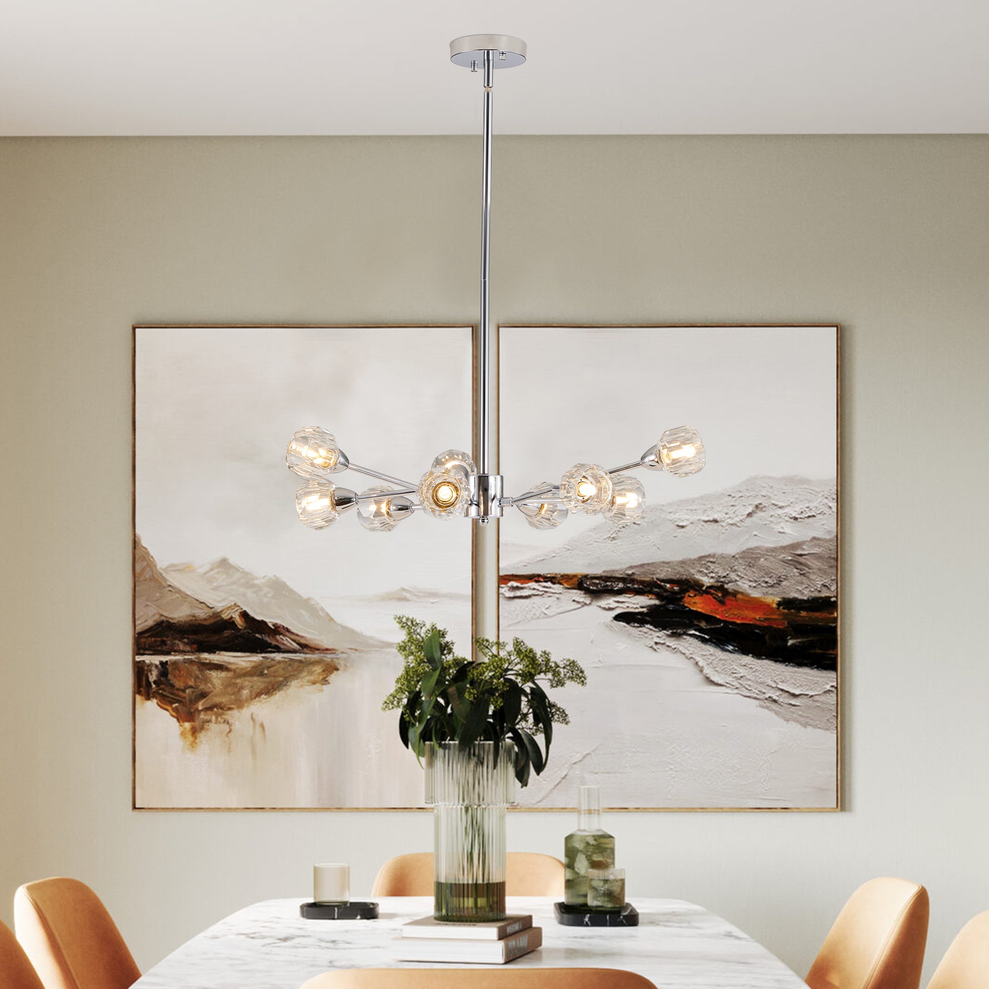 Crystal Chrome Chandelier
