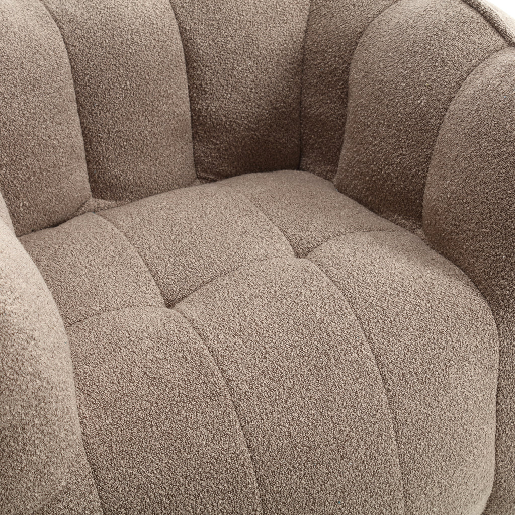 Plush Foam Lounger w/ Ottoman (Coffee)