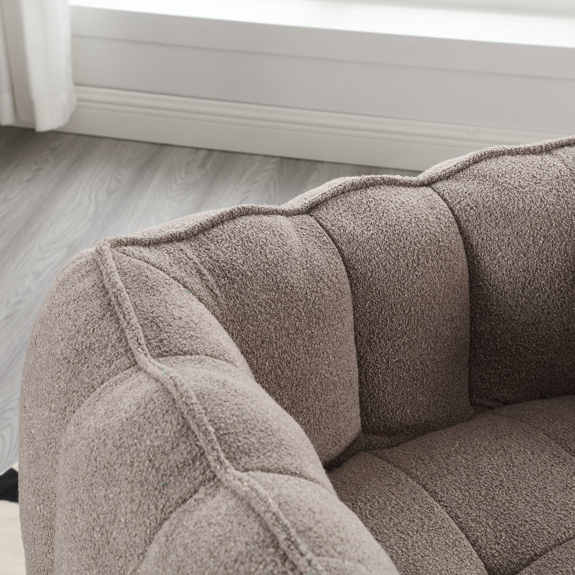 Plush Foam Lounger w/ Ottoman (Coffee)