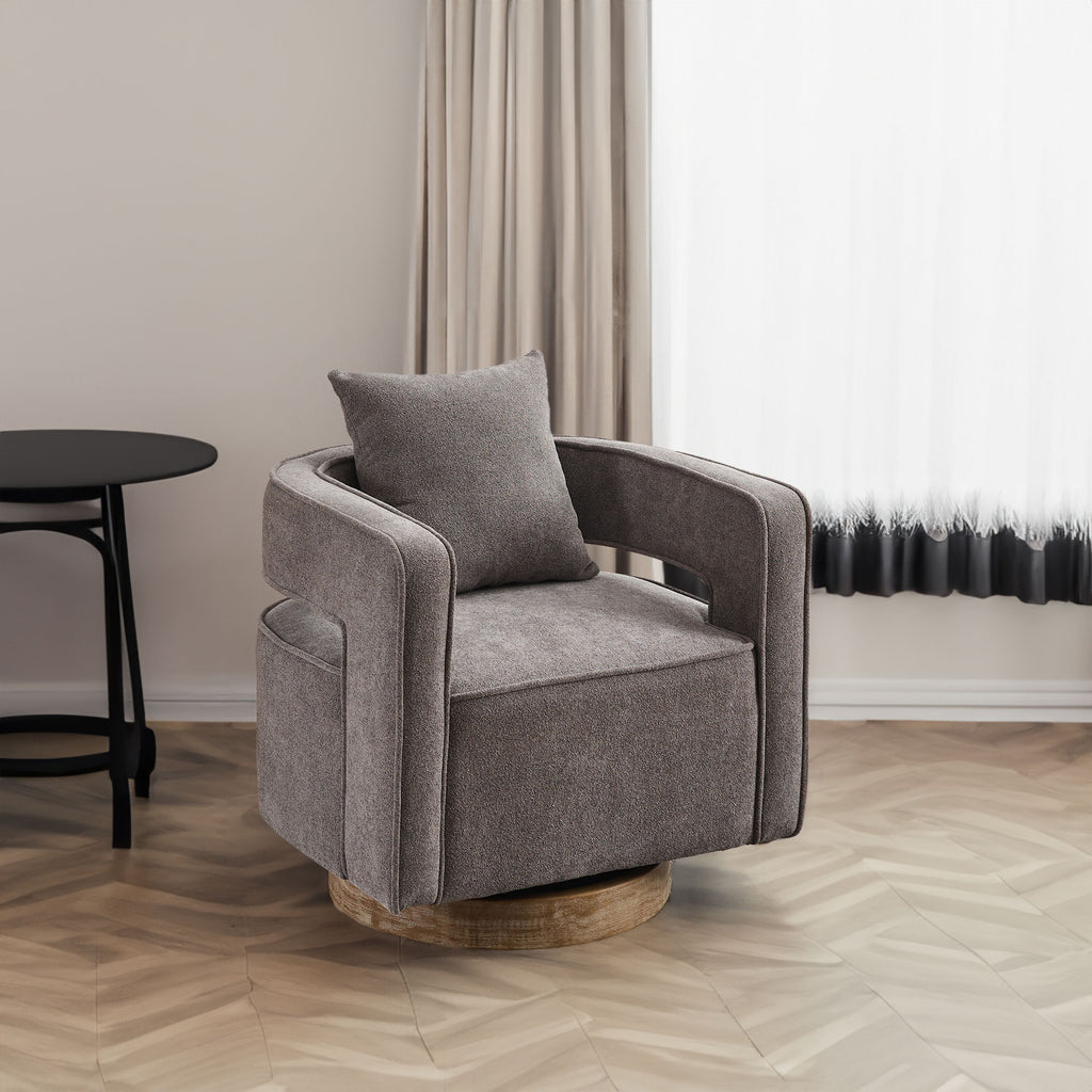 Swivel Accent Open Back Chair (Charcoal)