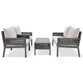 4 PC Rattan Patio Furniture Set (Beige Cushions)