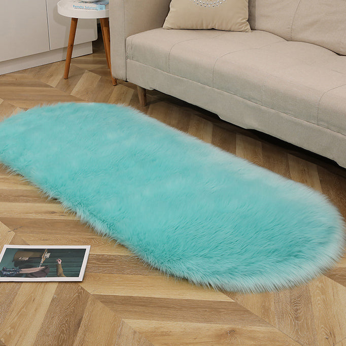 Chic Oval Plush Carpet, Window Mat