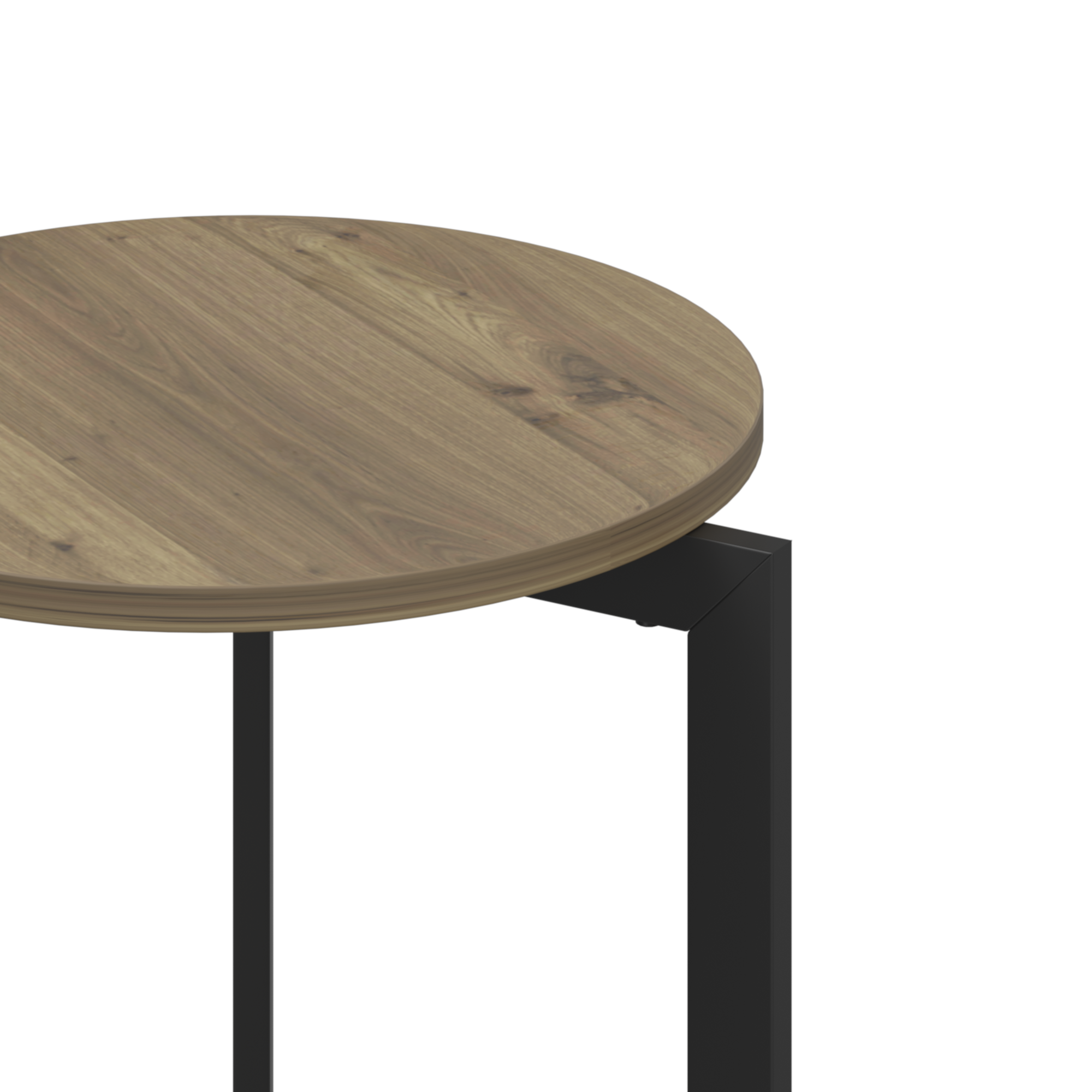 Round Accent End Table w/ Sturdy Metal Frame