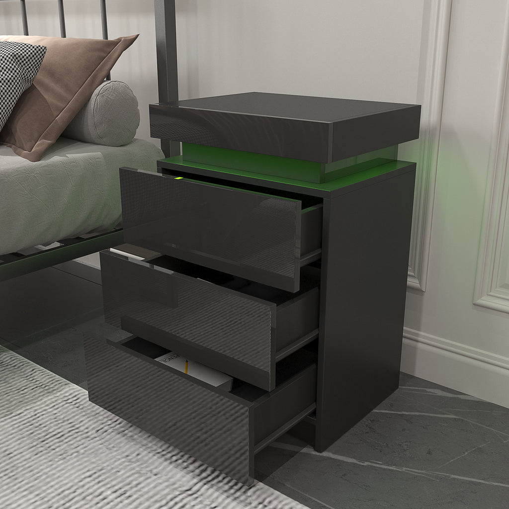 Modern Multi-Colour LED Night Table (Black)